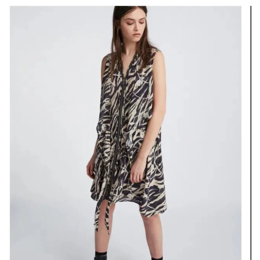 Allsaints Spitalfields Jayda Kazuno Zipper wrap Dress Small $279